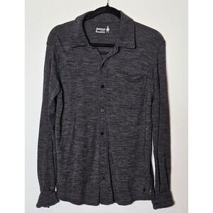 Smartwool Merino Sport 250 Mens Small Charcoal Gray Long Sleeve Button Down